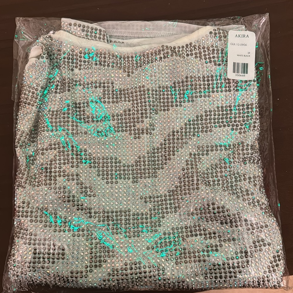 Akira Zebra Rhinestone Mini Dress L - Picture 7 of 7